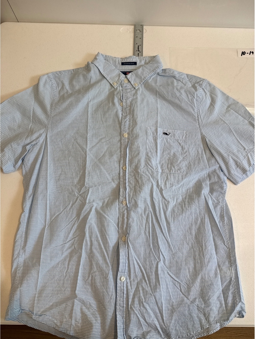 VINEYARD VINES BUTTON DOWN MENS BLUE STRIPE SOZE LARGE